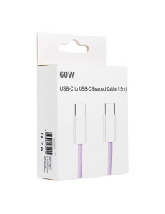 Câble Type C vers Type C Power Delivery PD 60W 3A C263 violet 1,5 m 2