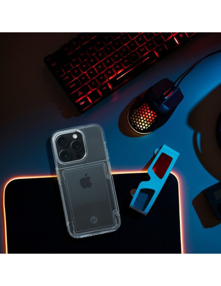 FORCELL F-PROTECT Coque Crystal Pocket pour IPHONE 15 Pro Max transparent