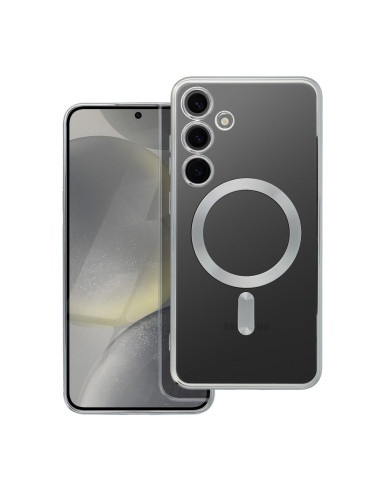ELECTRO MAG COVER Coque compatible avec MagSafe pour SAMSUNG S24 Plus argenté