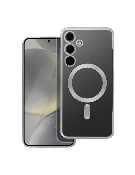 ELECTRO MAG COVER Coque compatible avec MagSafe pour SAMSUNG S24 Plus argenté