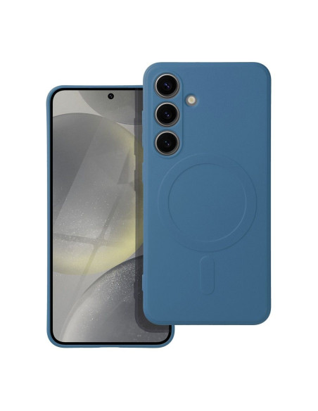 Coque SILICONE MAG COVER compatible avec MagSafe pour SAMSUNG S24 bleu