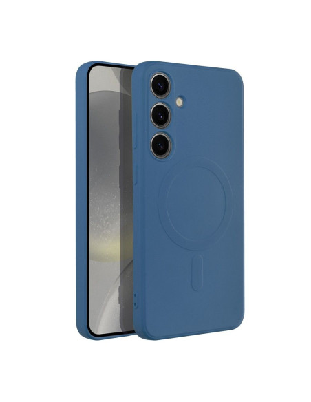 Coque SILICONE MAG COVER compatible avec MagSafe pour SAMSUNG S24 Plus bleu