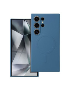 Coque SILICONE MAG COVER compatible avec MagSafe pour SAMSUNG S24 Ultra bleu
