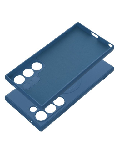 Coque SILICONE MAG COVER compatible avec MagSafe pour SAMSUNG S24 Ultra bleu