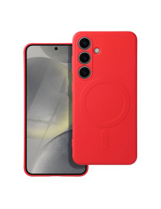 Coque SILICONE MAG COVER compatible avec MagSafe pour SAMSUNG S24 rouge