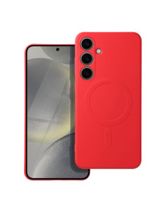 Coque SILICONE MAG COVER compatible avec MagSafe pour SAMSUNG S24 Plus rouge
