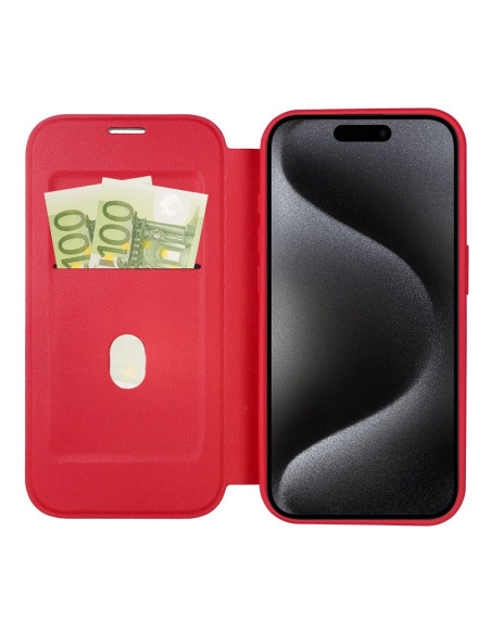 Étui Smart Mag pour IPHONE 15 PRO compatible avec MagSafe rouge