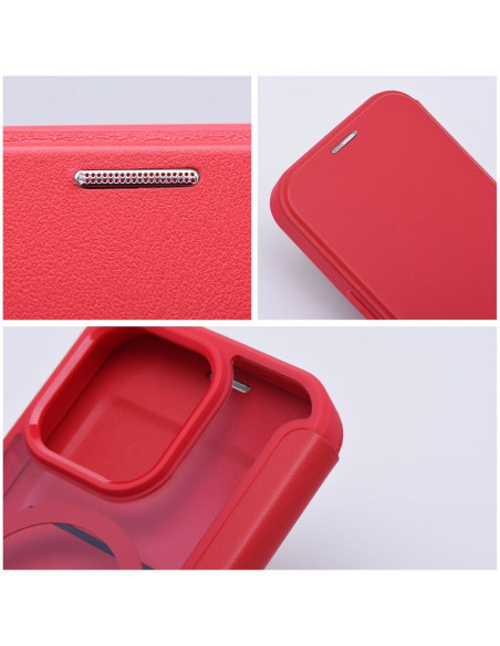 Étui Smart Mag pour IPHONE 15 PRO compatible avec MagSafe rouge