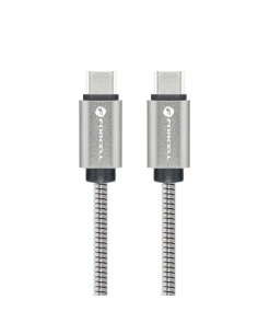 FORCELL câble Type C vers Type C QC4.0 5A/20V PD 100W E-Mark Metal C239 1m argent