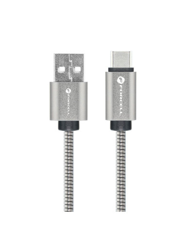 FORCELL F-ENERGY Metal C234 cable USB A to Type C QC3.0 2,4A 12W 1 m silver