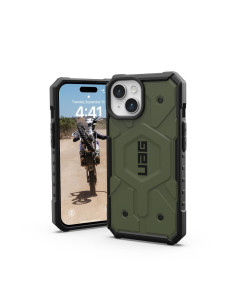 ( UAG ) Urban Armor Gear Pathfinder compatible with Magsafe for IPHONE 15 olive