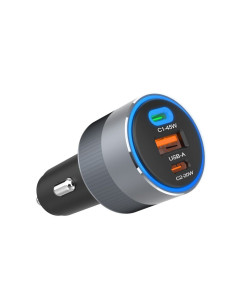 FORCELL F-ENERGY Alu chargeur de voiture 2 x Type C + USB A PD QC4.0 SFC2.0 4.5A 65W gris 2