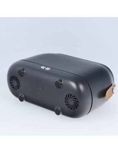Humidificateur/diffuseur d'aromathérapie avec flamme colorée Art Deco modèle HZ005 gris