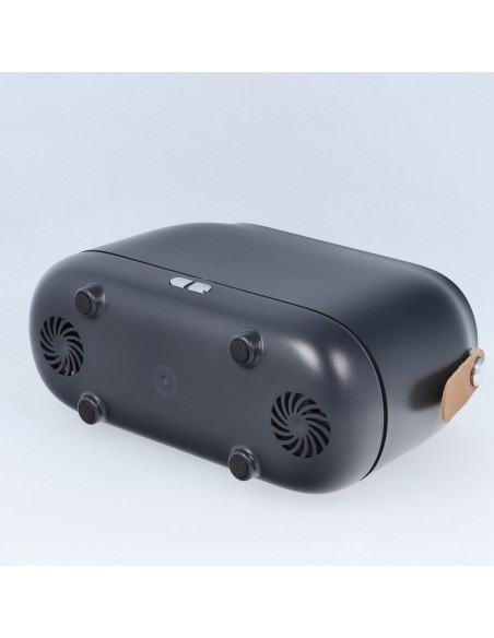 Humidificateur/diffuseur d'aromathérapie avec flamme colorée Art Deco modèle HZ005 gris