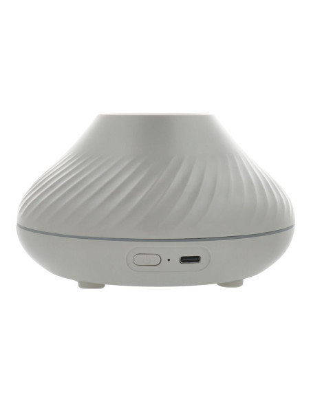 Humidificateur/diffuseur d'aromathérapie avec flamme colorée Art Deco modèle YMX 130 blanc