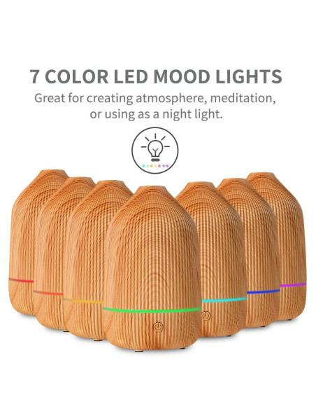 Humidificateur/diffuseur d'aromathérapie Art Deco modèle GH2009 couleur bois