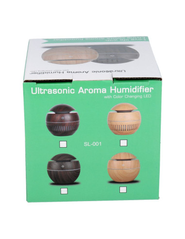 Humidificateur/diffuseur d'aromathérapie avec flamme colorée Modèle Art Déco CAD-12/0952 blanc