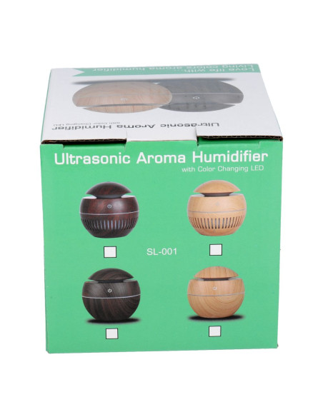 Humidificateur/diffuseur d'aromathérapie avec flamme colorée Modèle Art Déco CAD-12/0952 blanc
