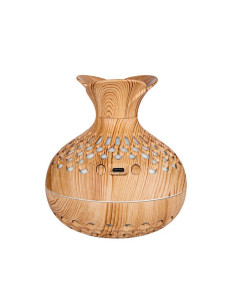Humidificateur/diffuseur d'aromathérapie avec flamme colorée modèle Art Deco SX-E342 couleur bois