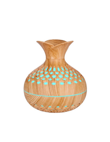 Humidificateur/diffuseur d'aromathérapie avec flamme colorée modèle Art Deco SX-E342 couleur bois