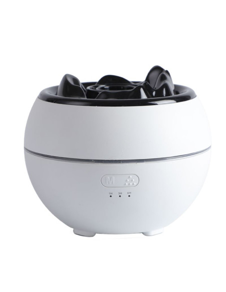 Humidificateur/diffuseur d'aromathérapie avec flamme colorée Art Deco modèle SSP-A13 blanc