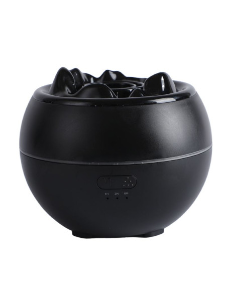Humidificateur/diffuseur d'aromathérapie avec flamme colorée Art Deco modèle SSP-A13 noir