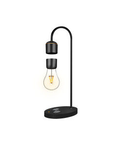Veilleuse / lampe de bureau à sustentation magnétique + chargeur à induction Art déco noir FB6A