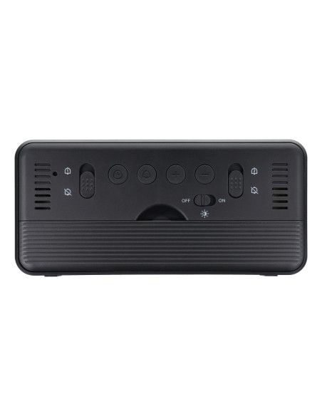 Electronic desk clock with weather station, black MK8001