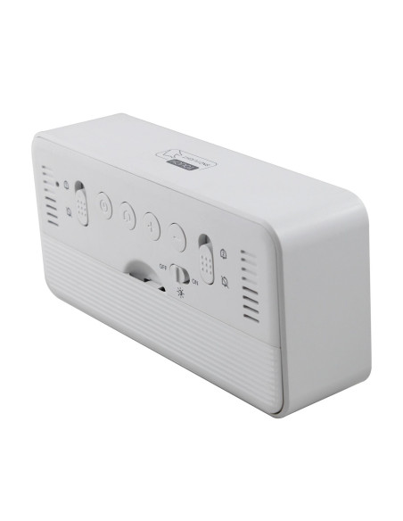 Horloge de bureau électronique avec station météo blanche MK8001