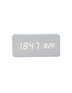 Horloge de bureau électronique avec station météo blanche NSD-5020