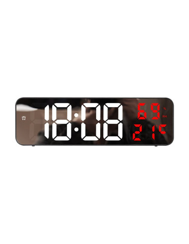 Horloge murale électronique LED avec température et date rouge MDBLC