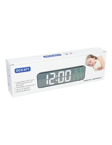Horloge murale électronique LED avec température et date rouge MDBLC