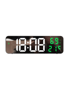 Horloge murale électronique LED avec température et date verte MDBLC