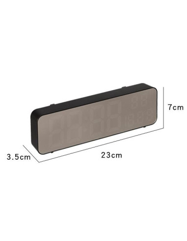 Horloge murale électronique LED avec température et date verte MDBLC