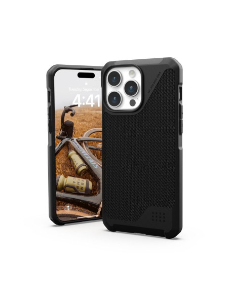 (UAG) Urban Armor Gear Metropolis LT case compatible with MagSafe for IPHONE 15 PRO MAX kevlar black