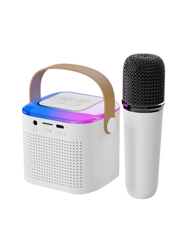 Enceinte bluetooth LED avec microphone Y1 blanc