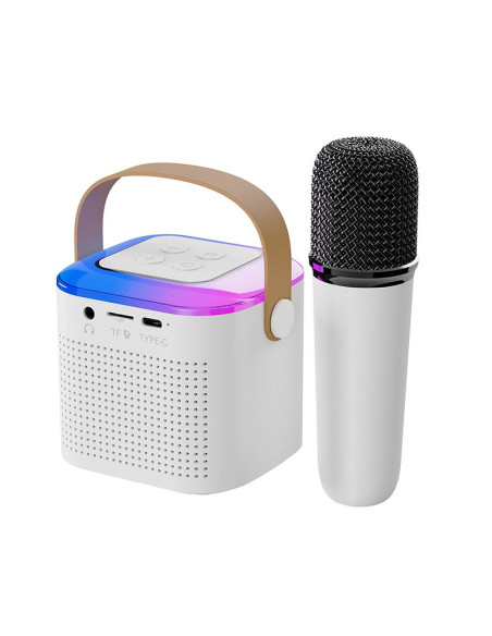 Enceinte bluetooth LED avec microphone Y1 blanc