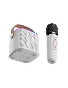 Enceinte bluetooth LED avec microphone Y1 blanc 2
