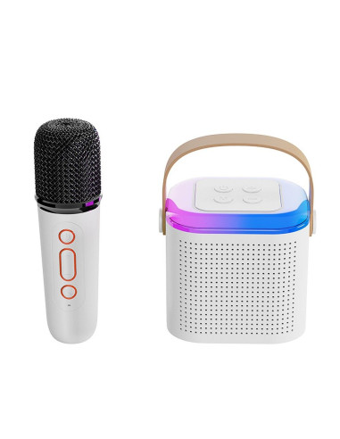 Enceinte bluetooth LED avec microphone Y1 blanc