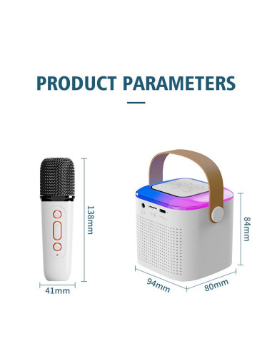 Enceinte bluetooth LED avec microphone Y1 blanc