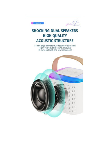 Enceinte bluetooth LED avec microphone Y1 blanc