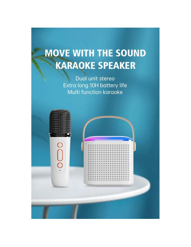 Enceinte bluetooth LED avec microphone Y1 blanc