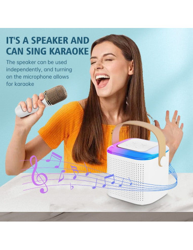 Enceinte bluetooth LED avec microphone Y1 blanc