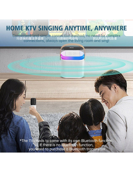 Enceinte bluetooth LED avec microphone Y1 blanc