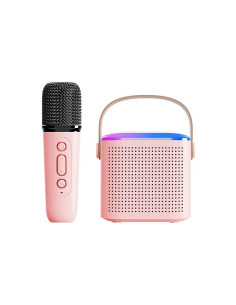 Enceinte bluetooth LED avec microphone Y1 rose