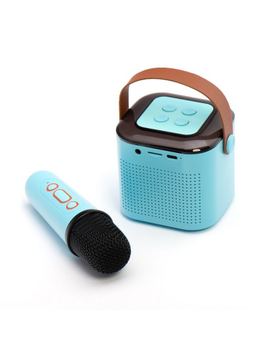 Enceinte bluetooth LED avec microphone Y1 bleu