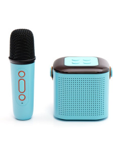 Enceinte bluetooth LED avec microphone Y1 bleu 2
