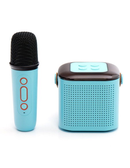 Enceinte bluetooth LED avec microphone Y1 bleu