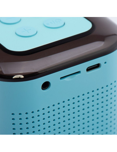 Enceinte bluetooth LED avec microphone Y1 bleu