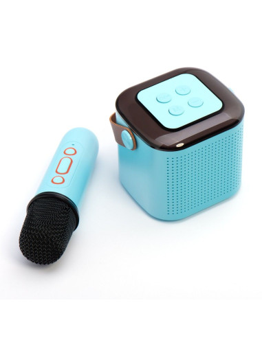 Enceinte bluetooth LED avec microphone Y1 bleu